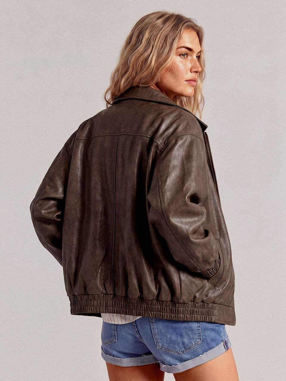 Luysiana Brown Leather Jacket