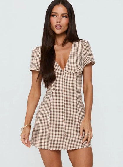 Luysiana Romper Brown Check