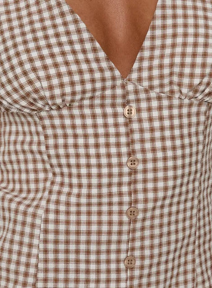 Luysiana Romper Brown Check