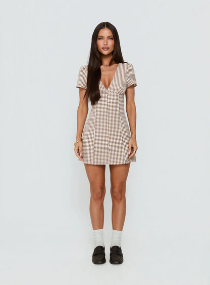 Luysiana Romper Brown Check