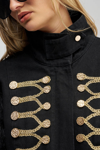 SCARLETT FUR TRIM DENIM JACKET