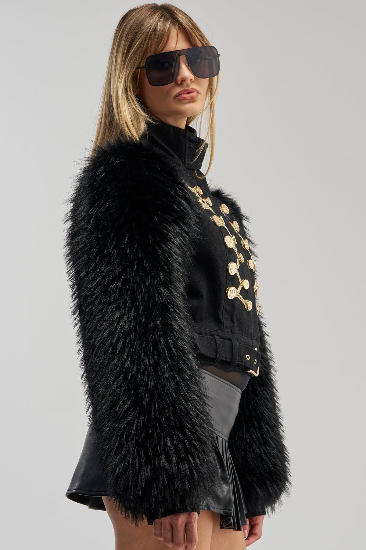 SCARLETT FUR TRIM DENIM JACKET