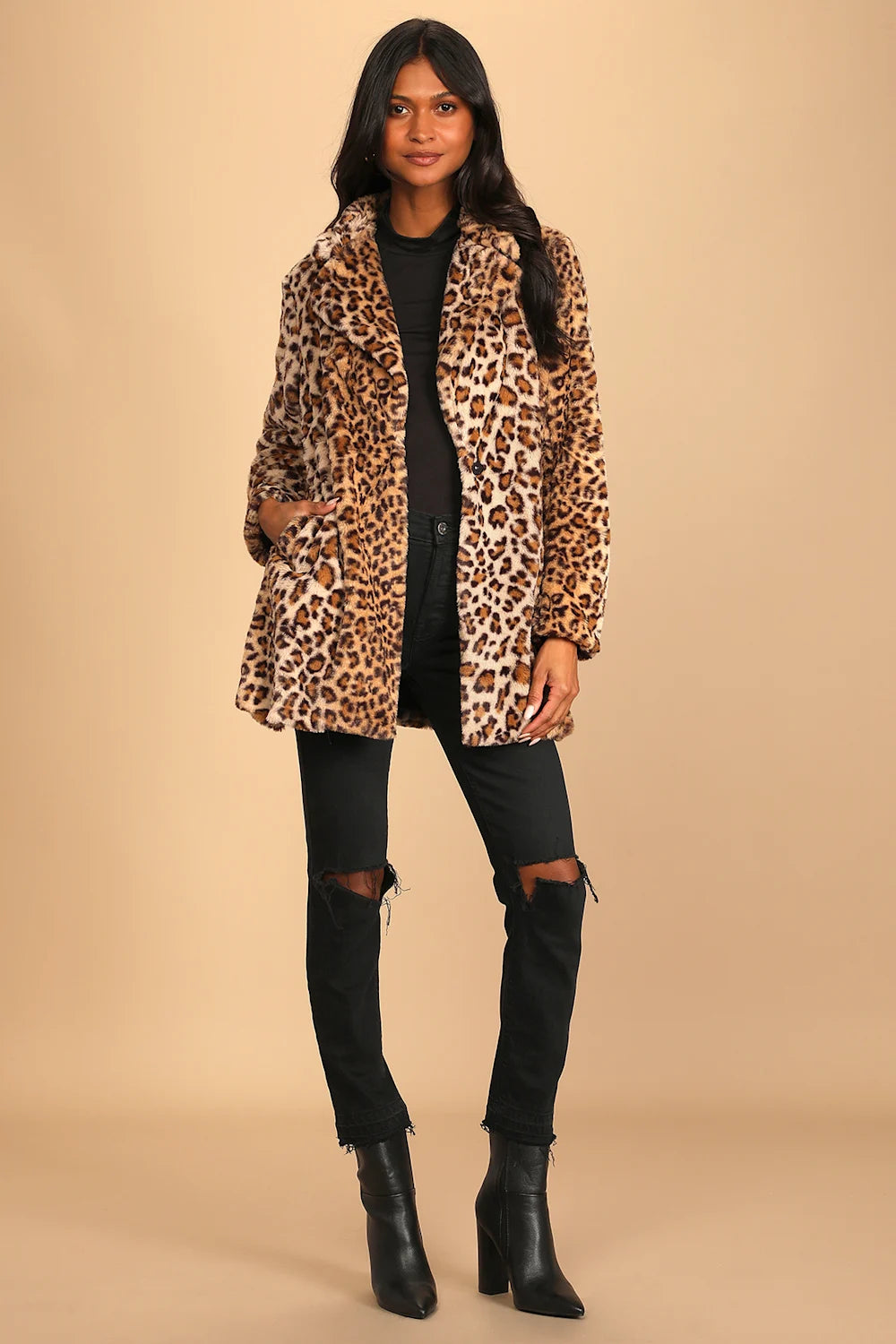 Leopard Faux Fur Coat
