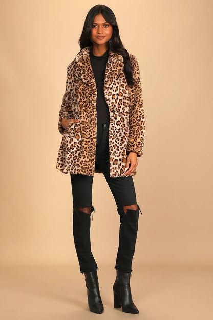 Leopard Faux Fur Coat