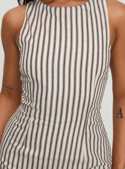 Luysiana Romper Brown Stripe