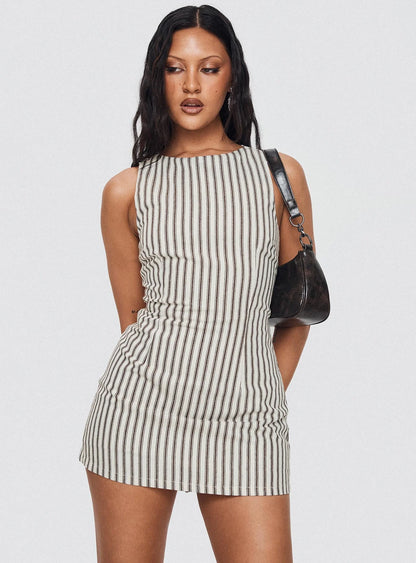 Luysiana Romper Brown Stripe