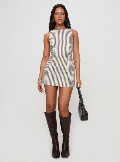 Luysiana Romper Brown Stripe
